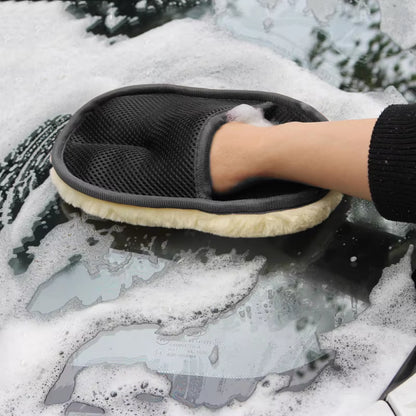 Experience the Ultimate Clean with Our Plush Microfiber Wool Auto Washing Gloves - Perfect for Cars & Motorcycles!