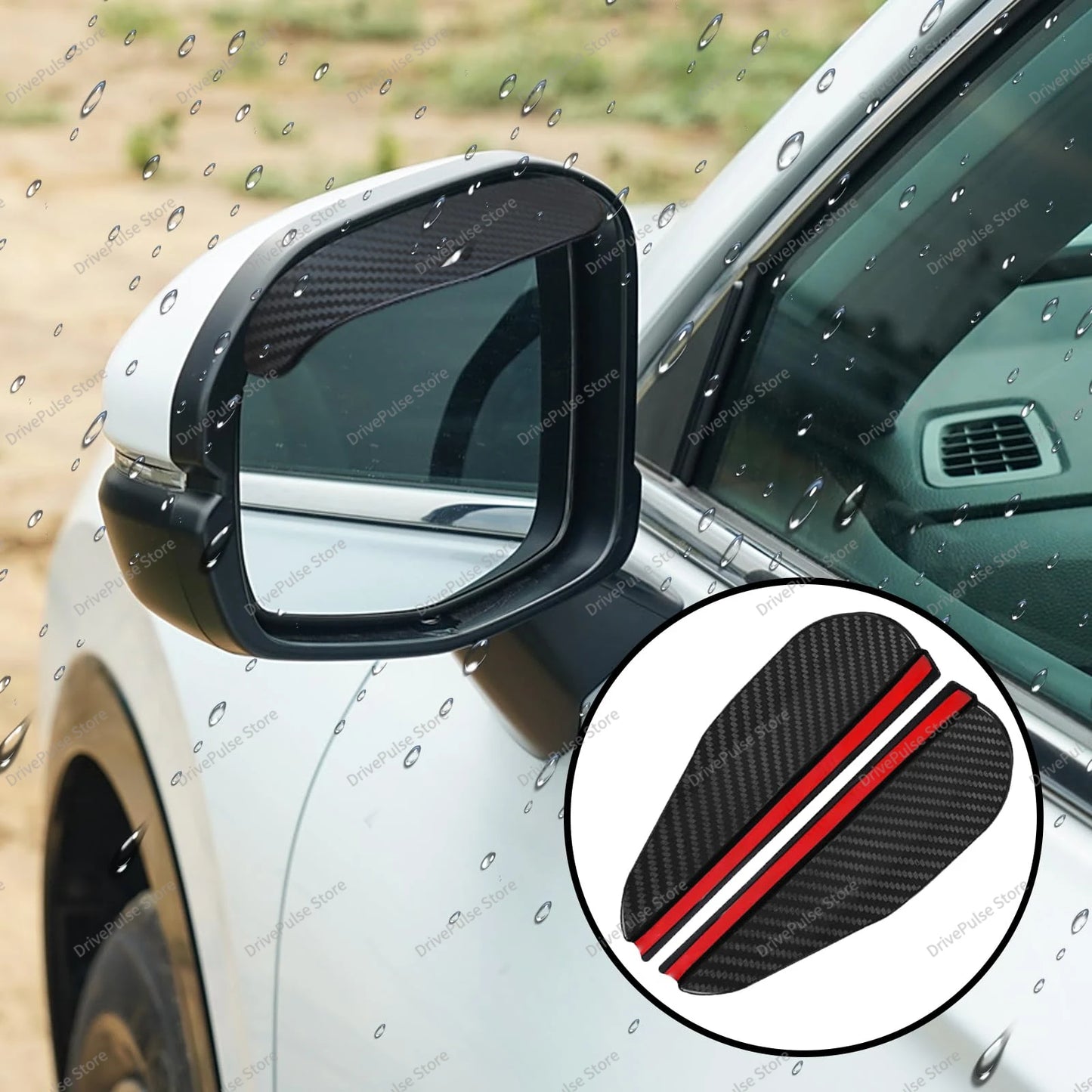 Upgrade Your Drive: Carbon Fiber Rearview Mirror Rain Guards - Anti-Glare Sun Visor Covers for Crystal Clear Vision