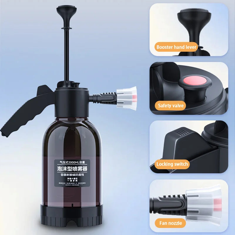 Transform Your Car Cleaning Experience with the 2L Hand Pump Foam Sprayer - High Pressure Foam Washer for Effortless Car and Home Cleaning