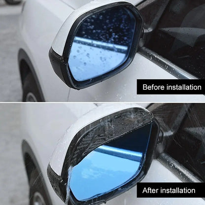 Upgrade Your Drive: Carbon Fiber Rearview Mirror Rain Guards - Anti-Glare Sun Visor Covers for Crystal Clear Vision