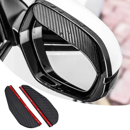 Upgrade Your Drive: Carbon Fiber Rearview Mirror Rain Guards - Anti-Glare Sun Visor Covers for Crystal Clear Vision