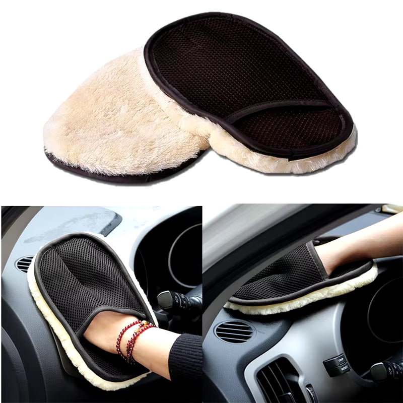 Experience the Ultimate Clean with Our Plush Microfiber Wool Auto Washing Gloves - Perfect for Cars & Motorcycles!